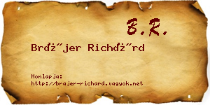Brájer Richárd névjegykártya